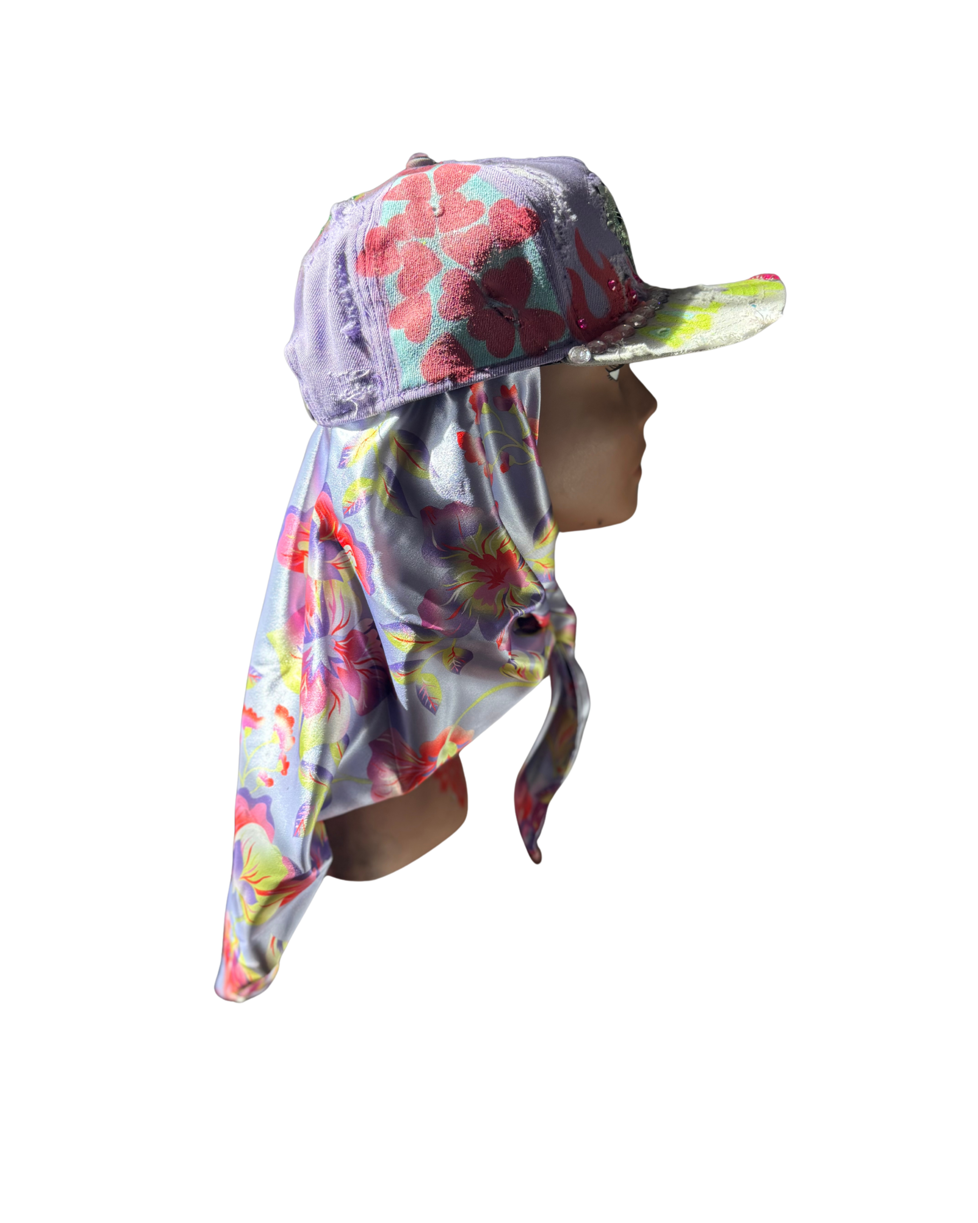 Hat & Scarf Combo Purple/Pink\Floral