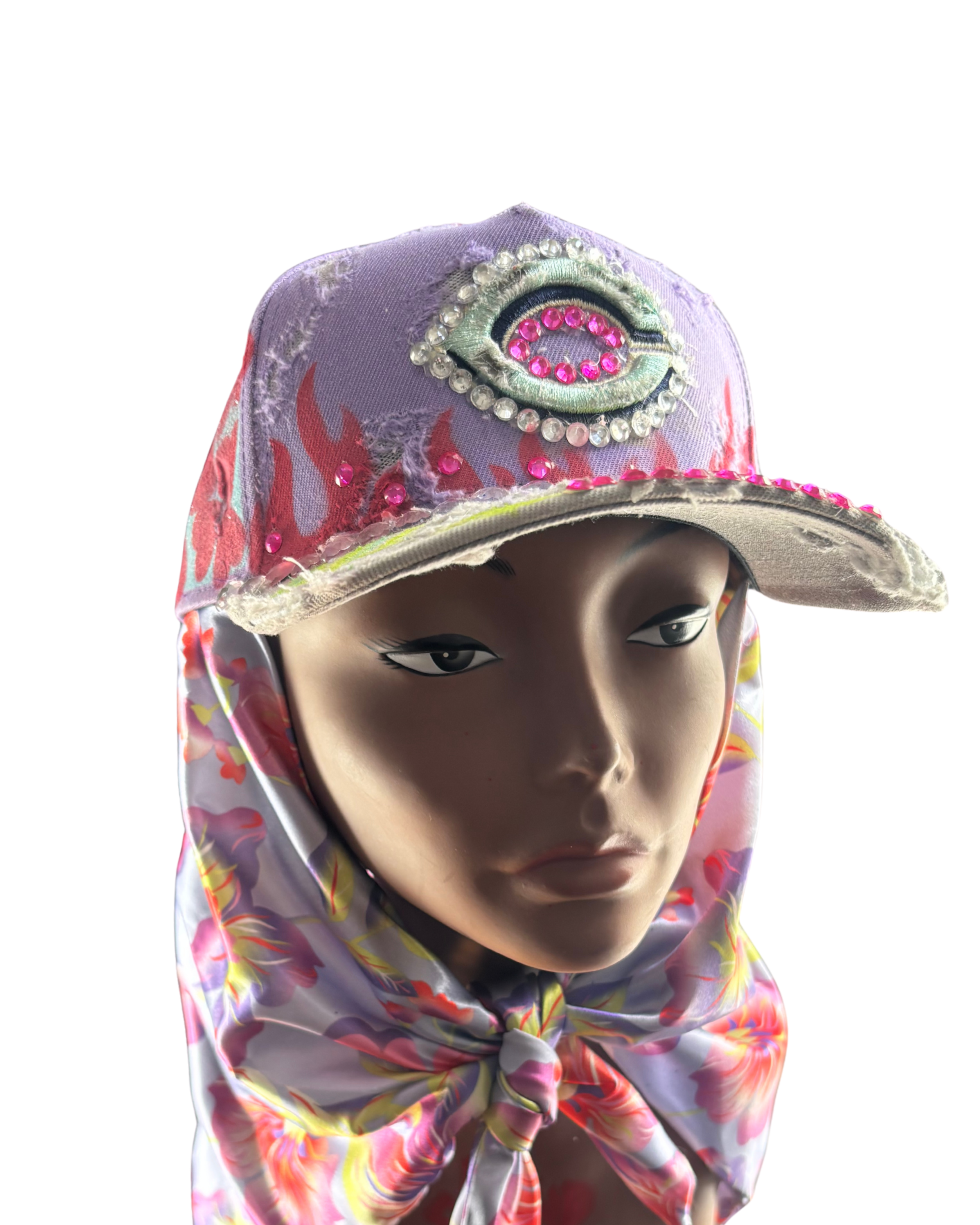 Hat & Scarf Combo Purple/Pink\Floral