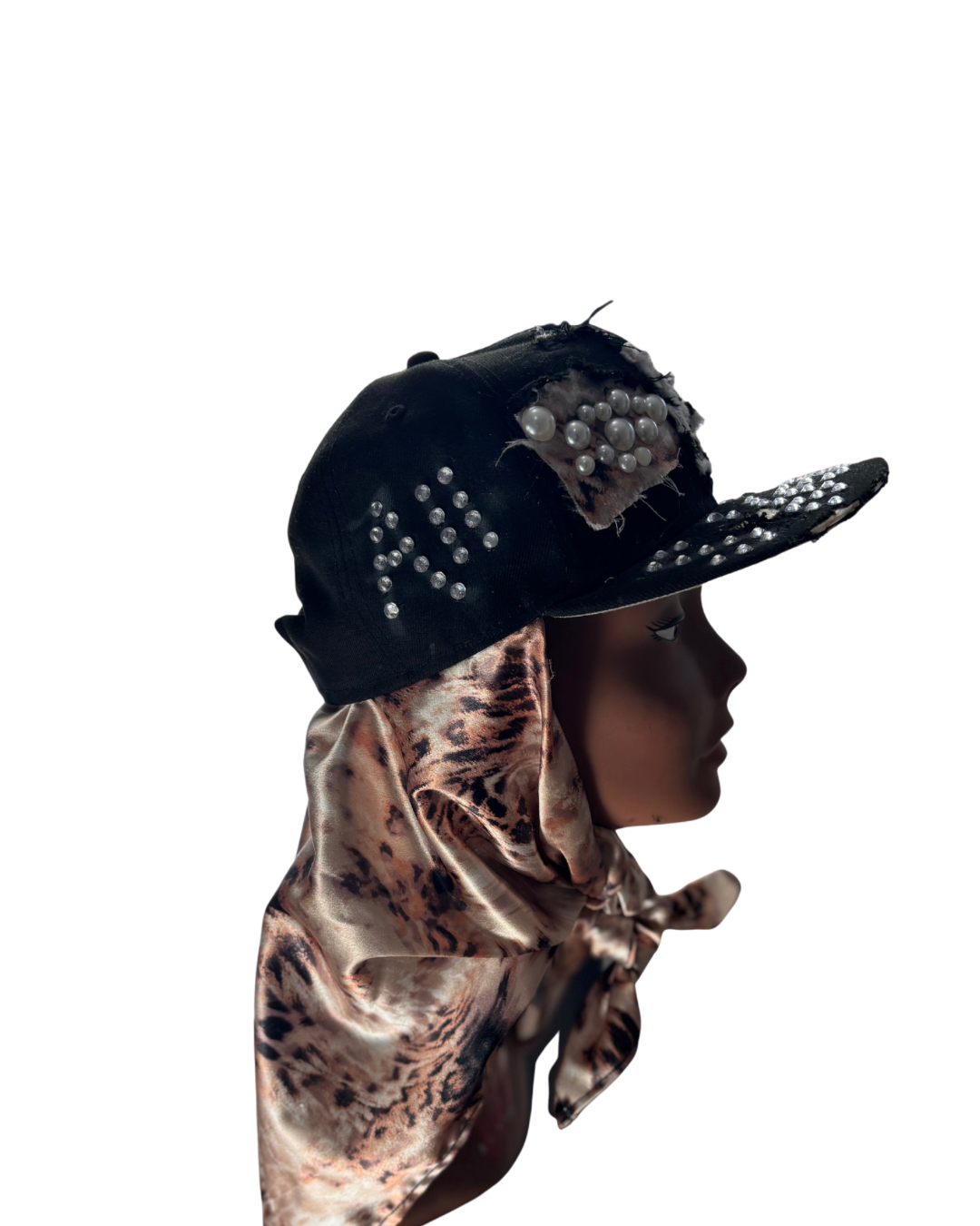Hat & Scarf Combo Black\Leopard Print