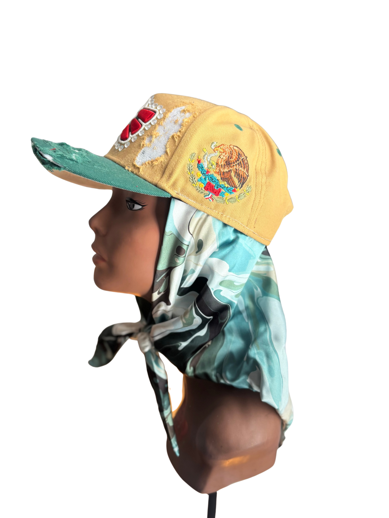 Hat & Scarf Combo Tan\Green