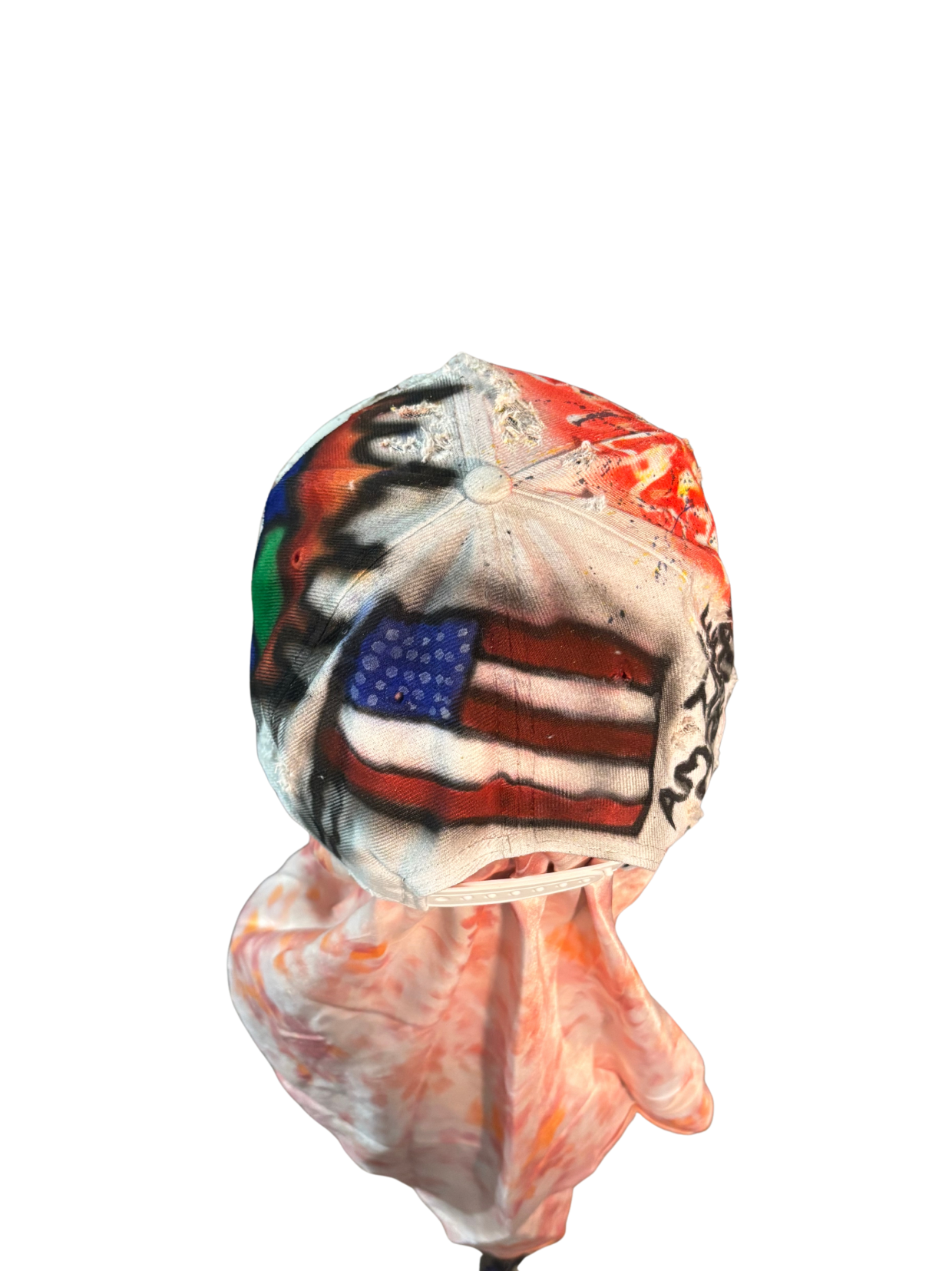 Hat & Scarf Combo white/orange/pink