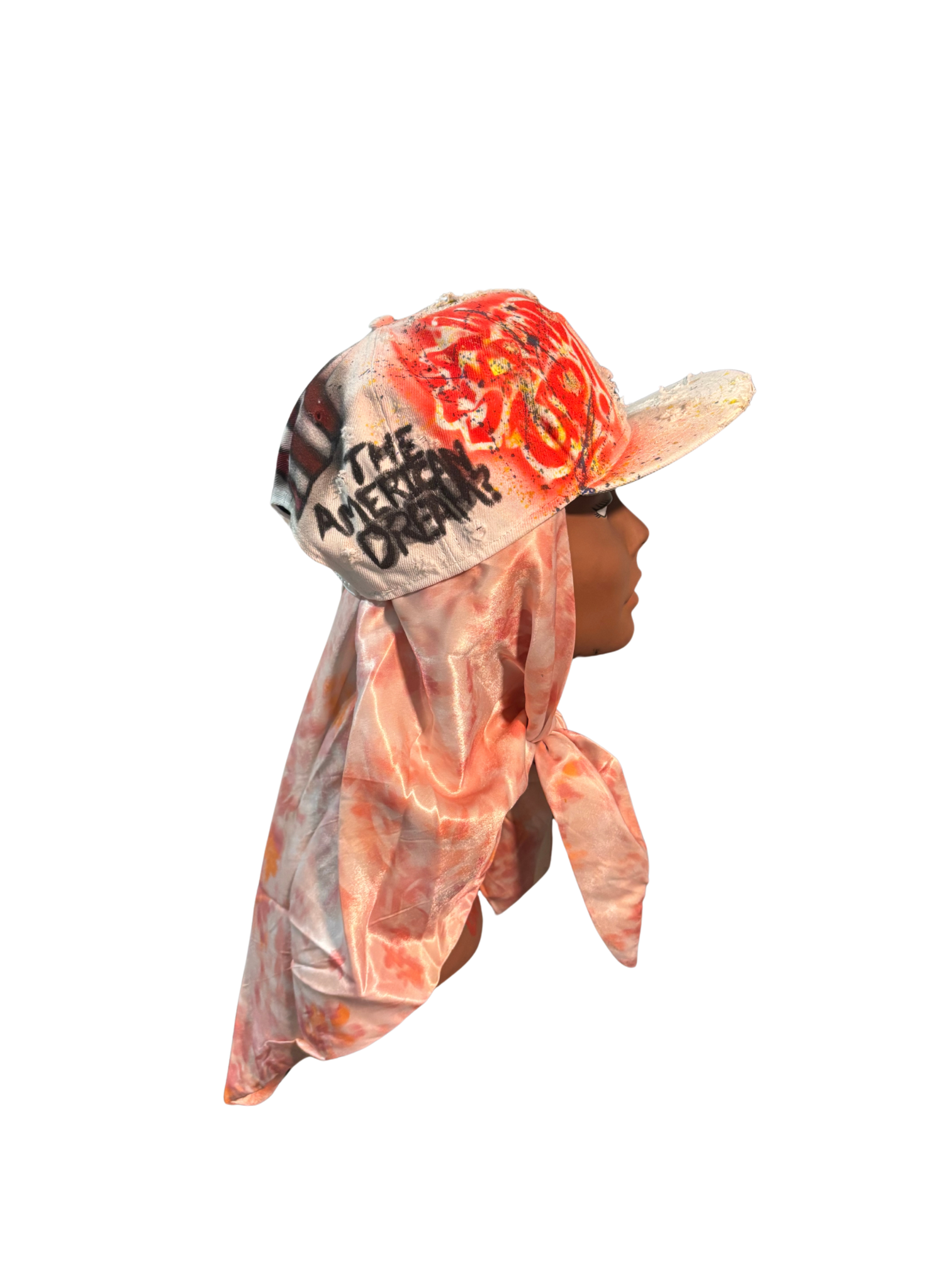 Hat & Scarf Combo white/orange/pink