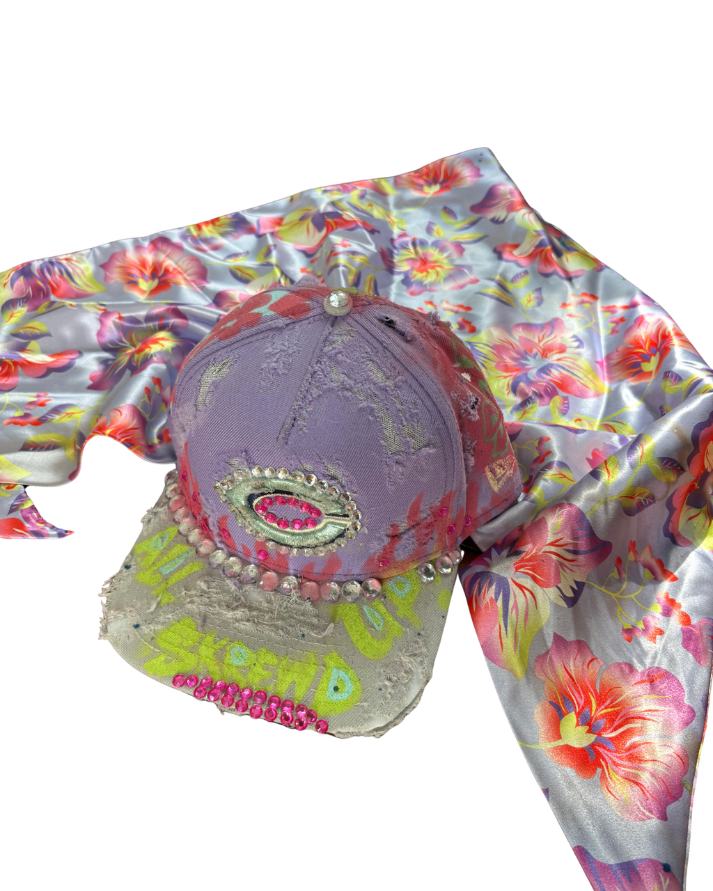 Hat & Scarf Combo Purple/Pink\Floral