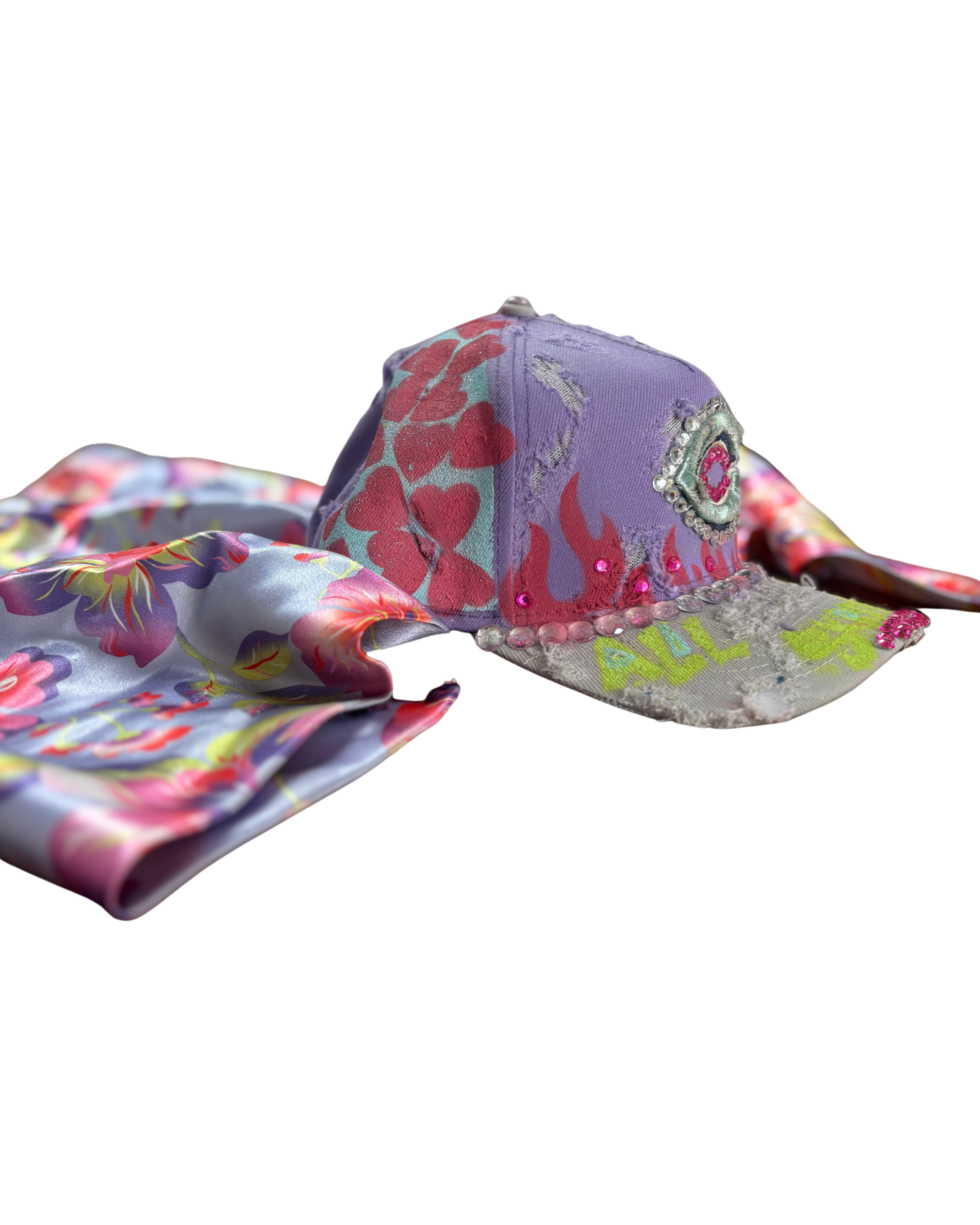 Hat & Scarf Combo Purple/Pink\Floral
