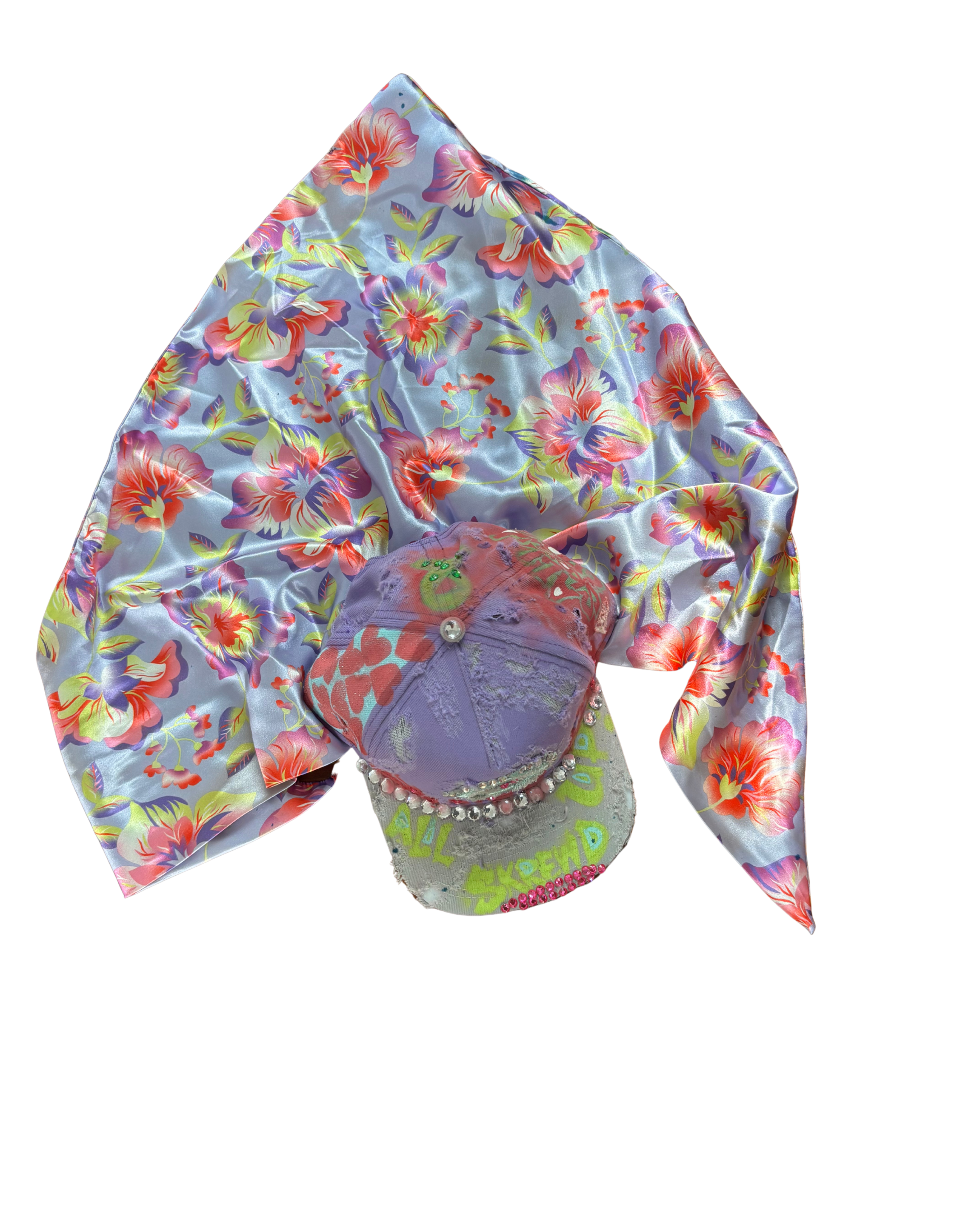 Hat & Scarf Combo Purple/Pink\Floral