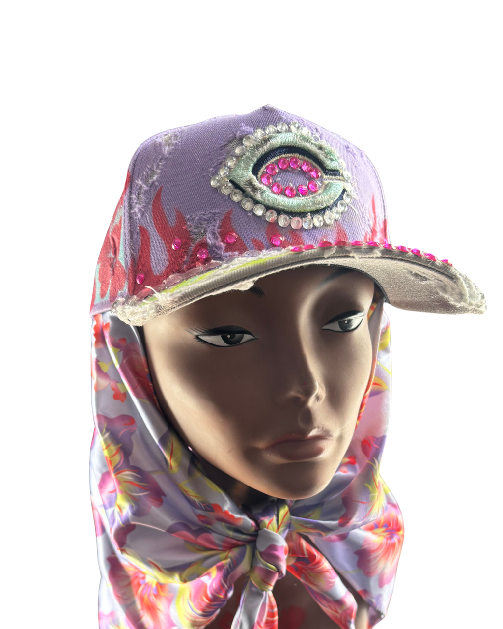 Hat & Scarf Combo Purple/Pink\Floral