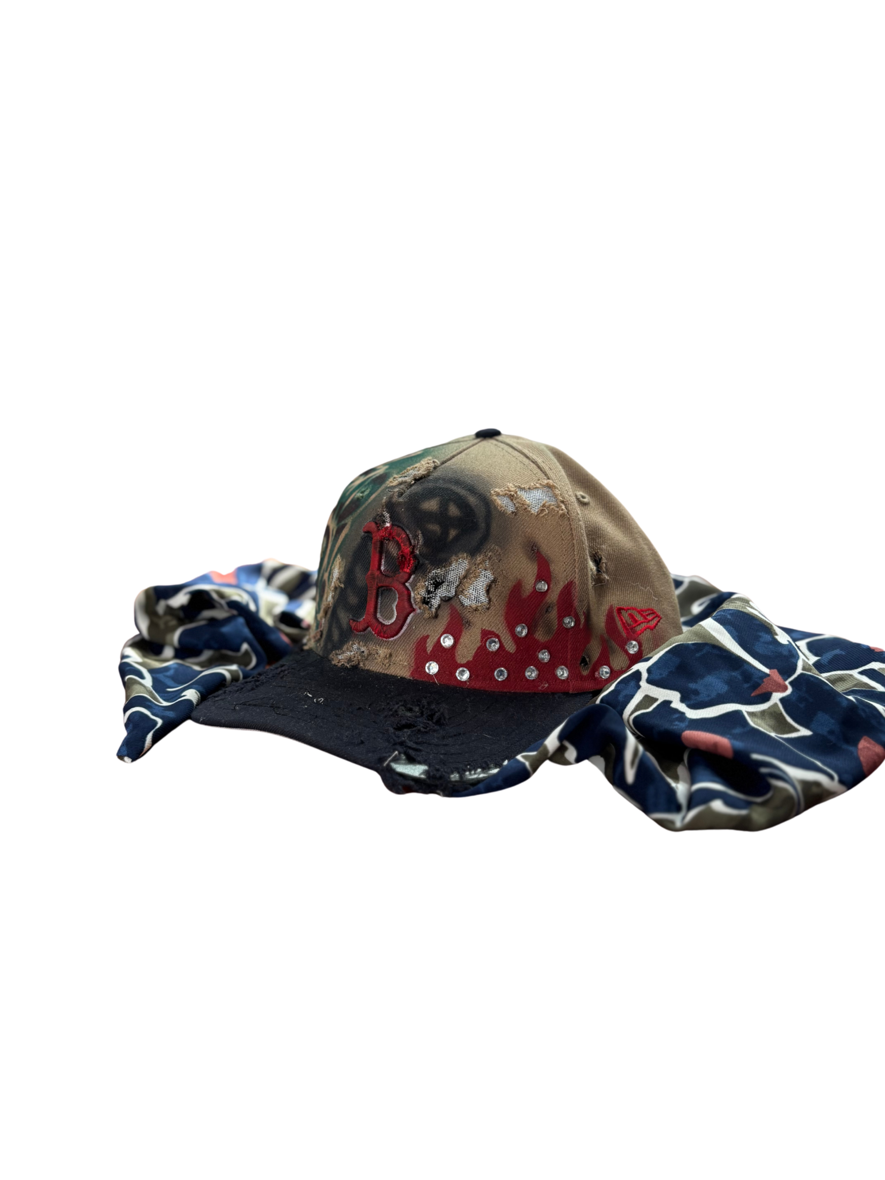 Hat & Scarf Combo Tan\Navy Blue\Red