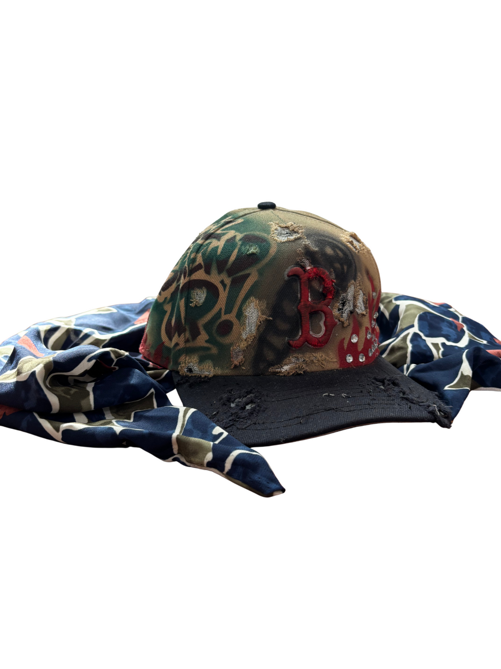 Hat & Scarf Combo Tan\Navy Blue\Red