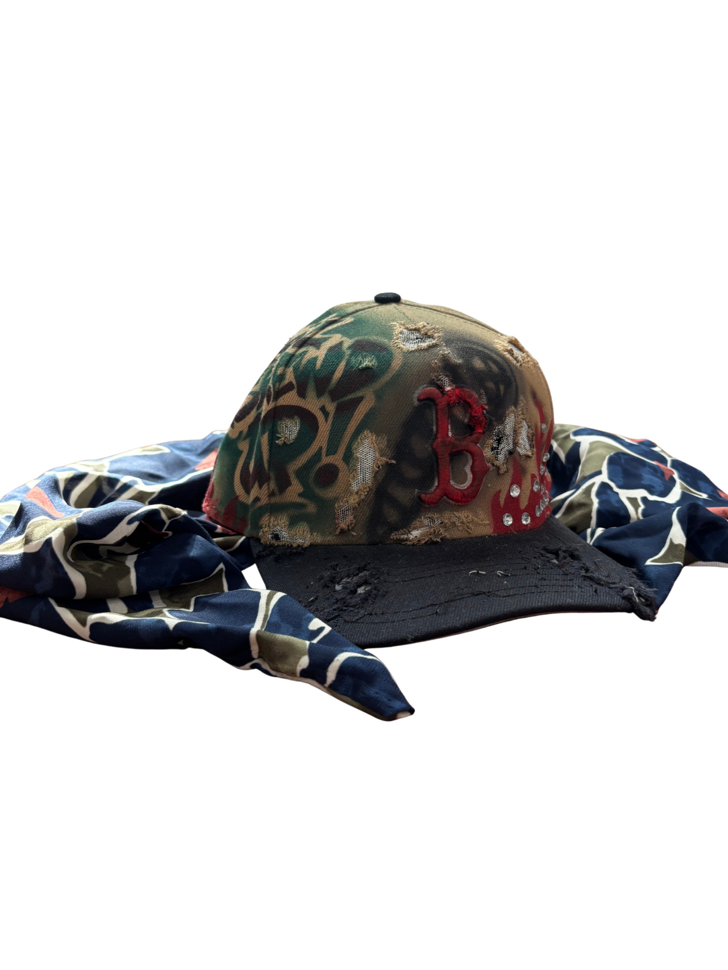 Hat & Scarf Combo Tan\Navy Blue\Red