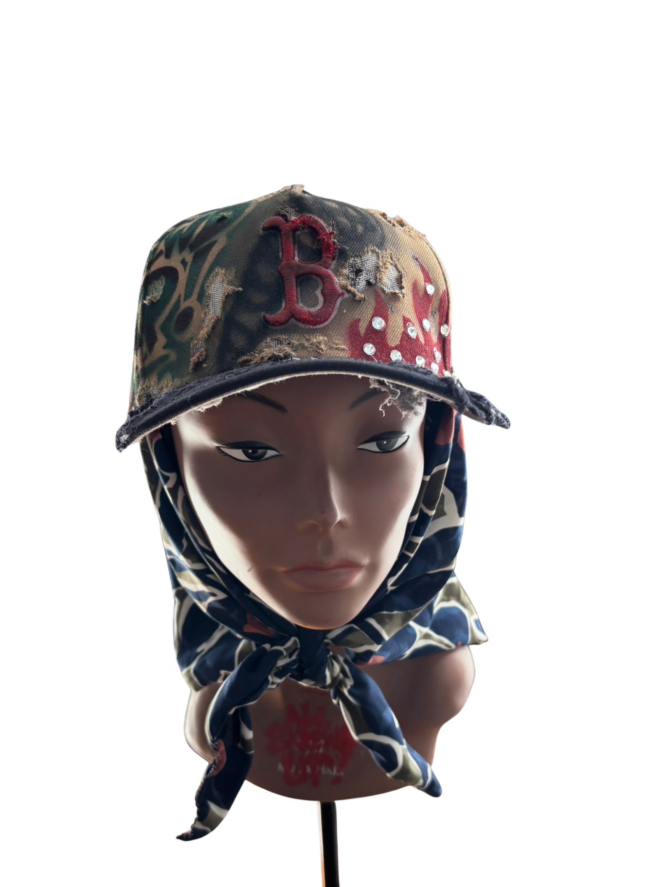 Hat & Scarf Combo Tan\Navy Blue\Red