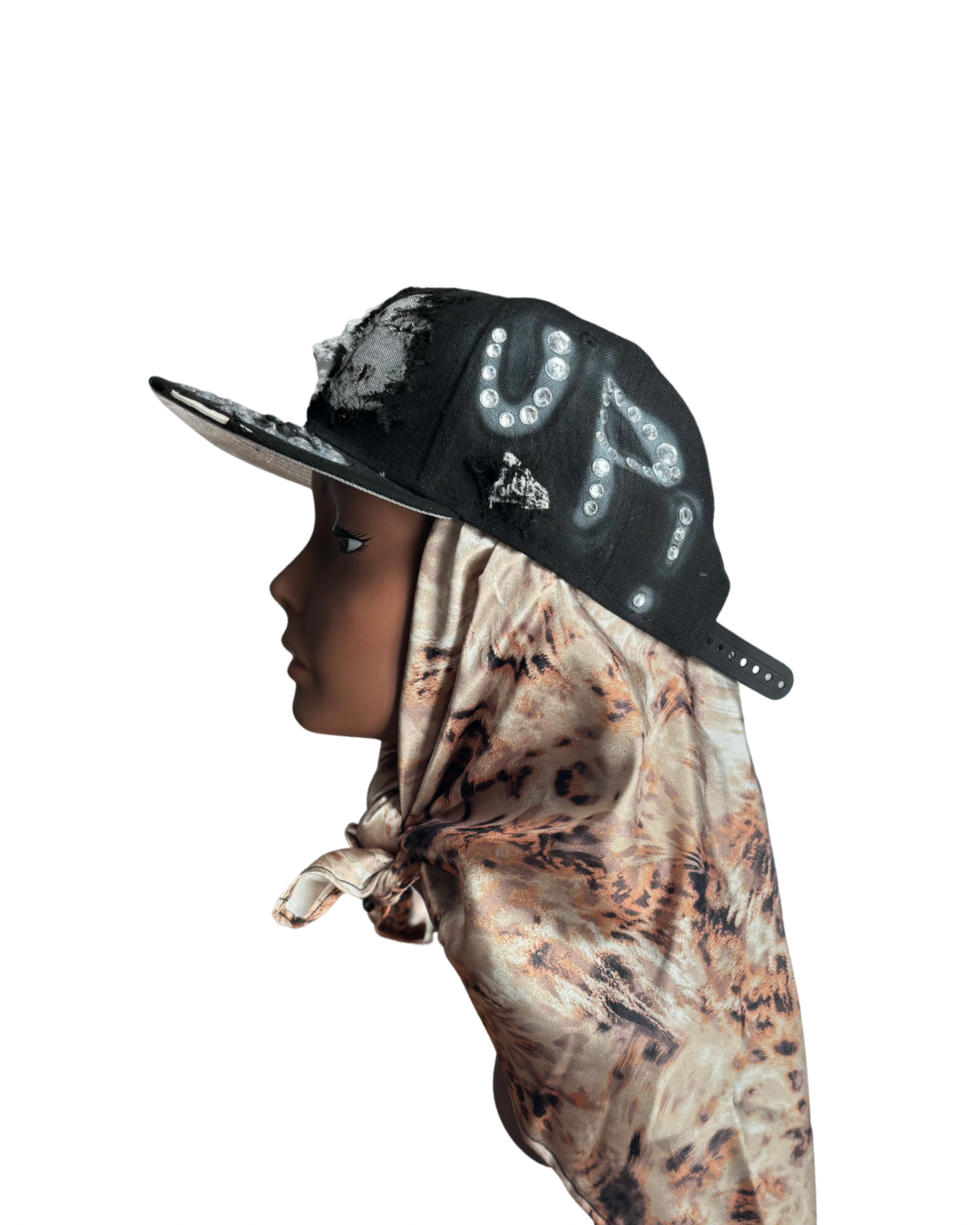 Hat & Scarf Combo Black\Leopard Print