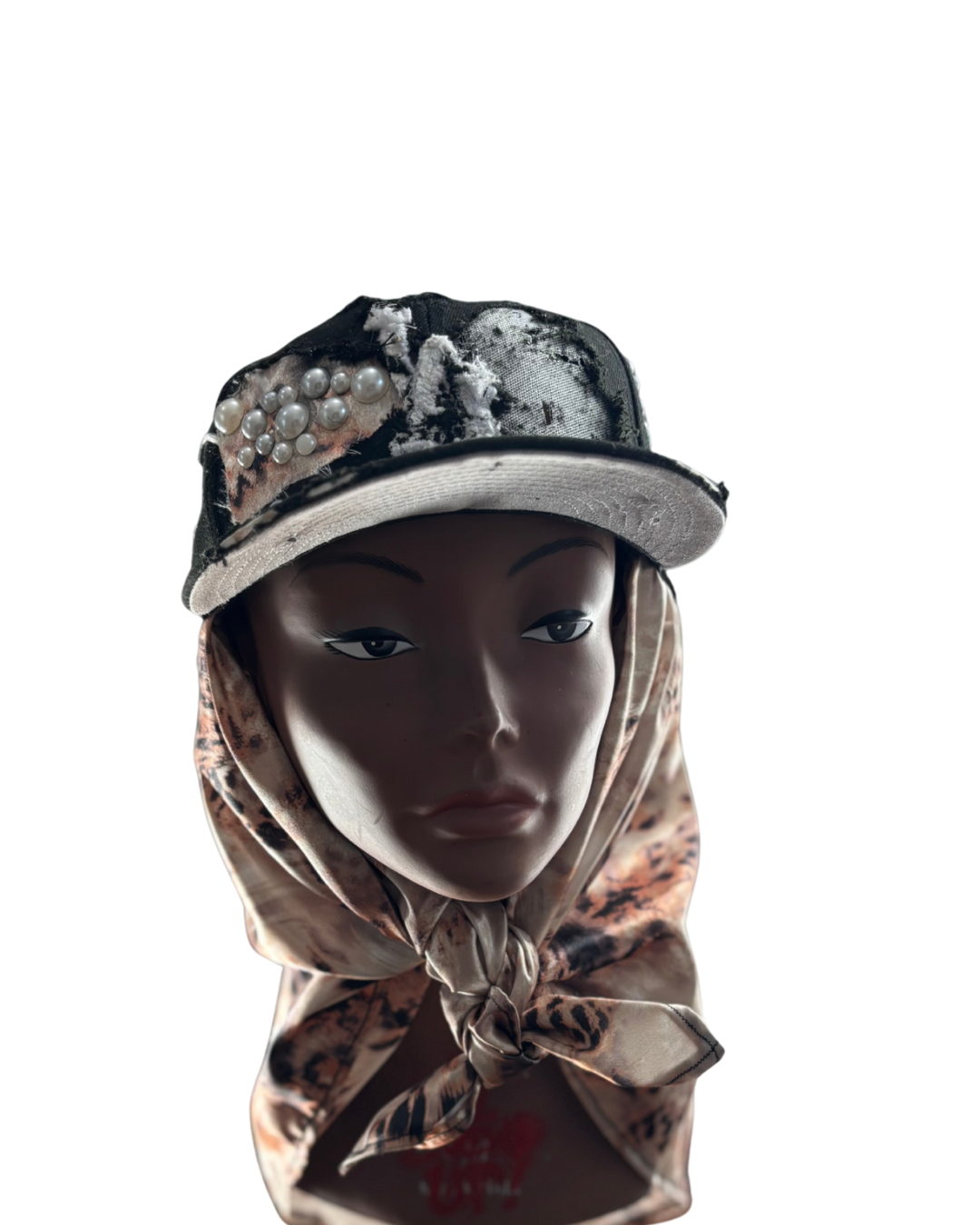 Hat & Scarf Combo Black\Leopard Print