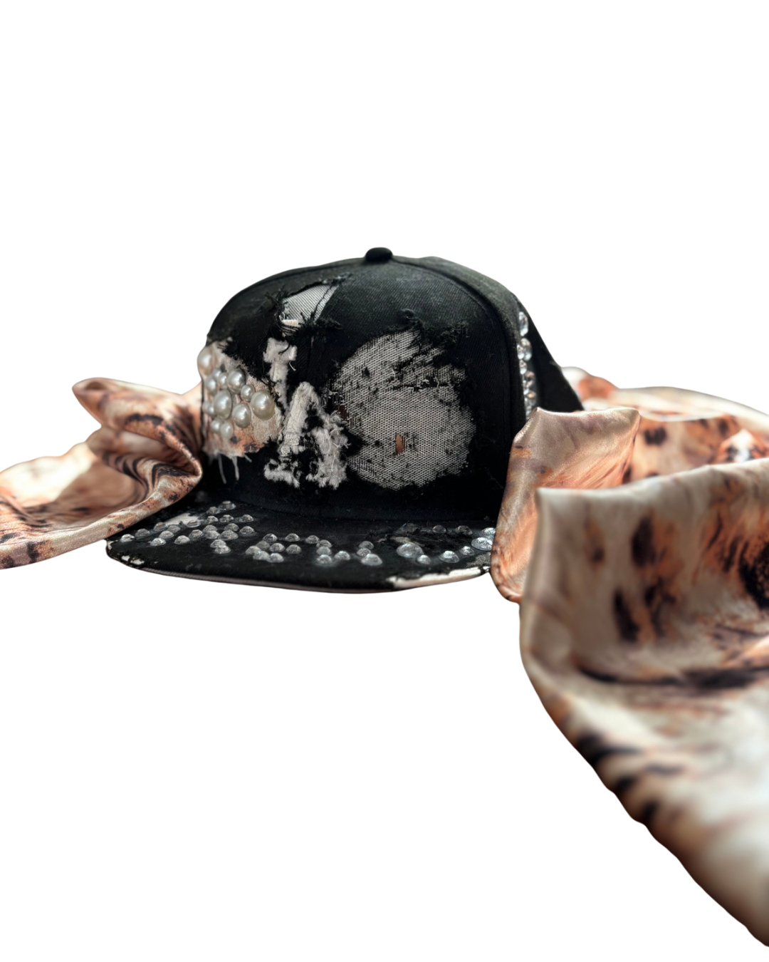 Hat & Scarf Combo Black\Leopard Print