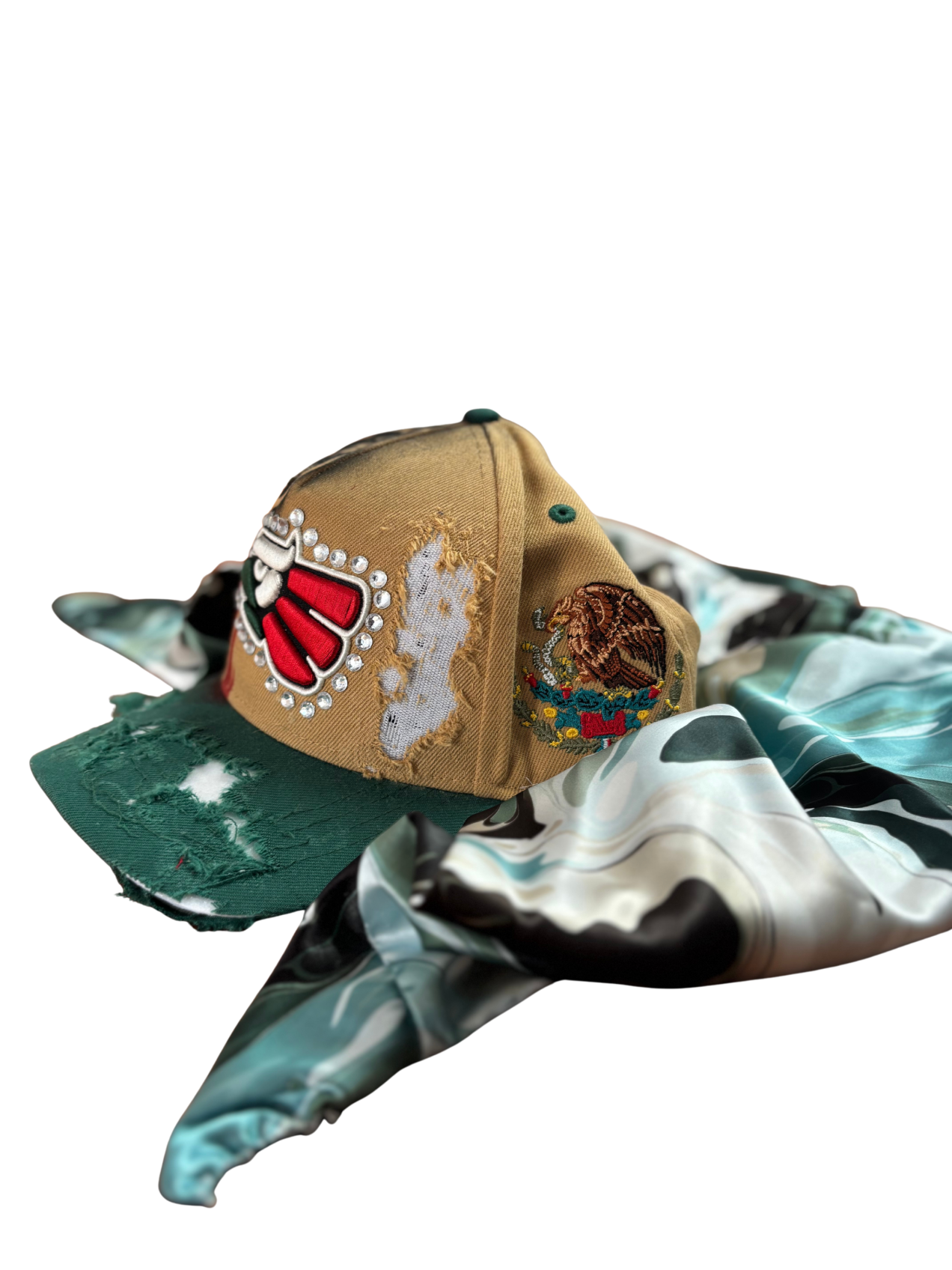 Hat & Scarf Combo Tan\Green