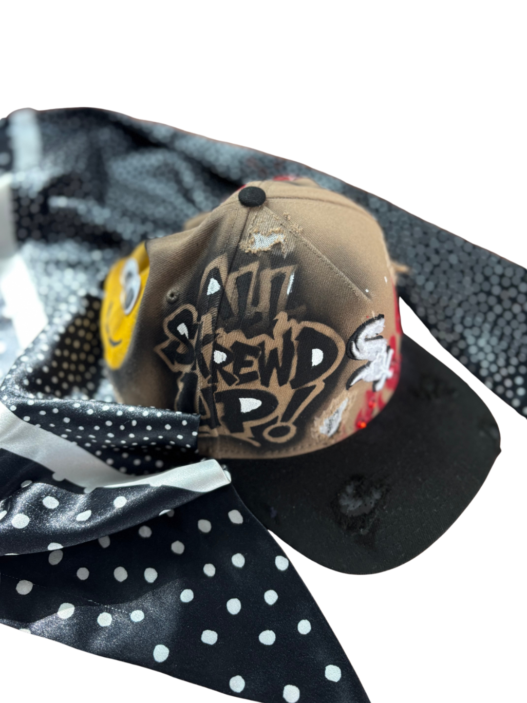 Hat & Scarf Combo Tan\Black\Red