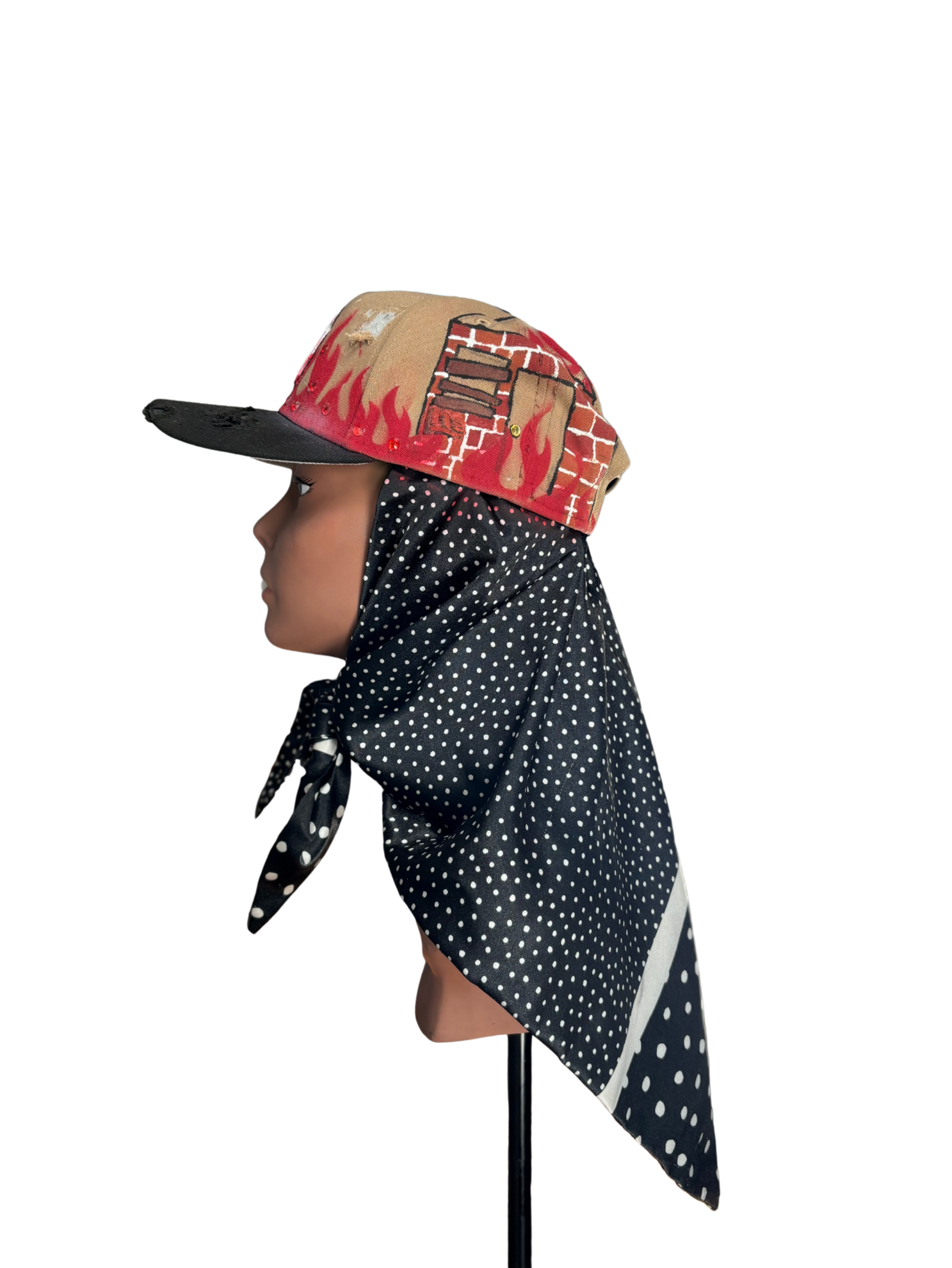 Hat & Scarf Combo Tan\Black\Red