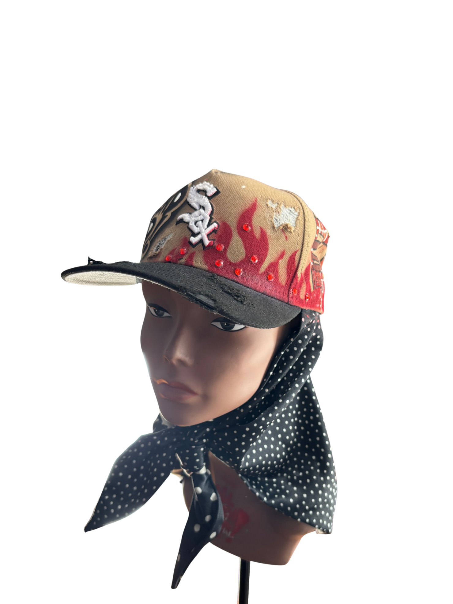 Hat & Scarf Combo Tan\Black\Red