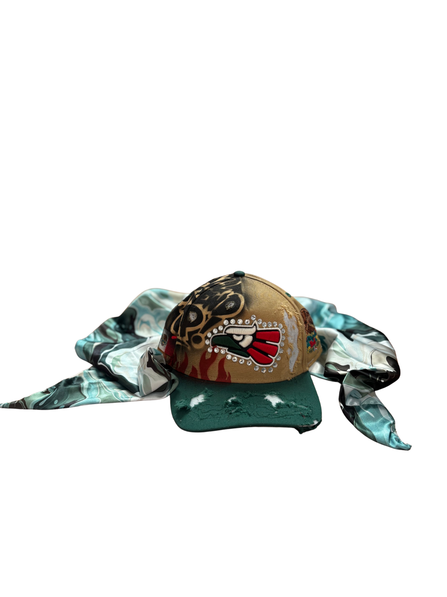 Hat & Scarf Combo Tan\Green