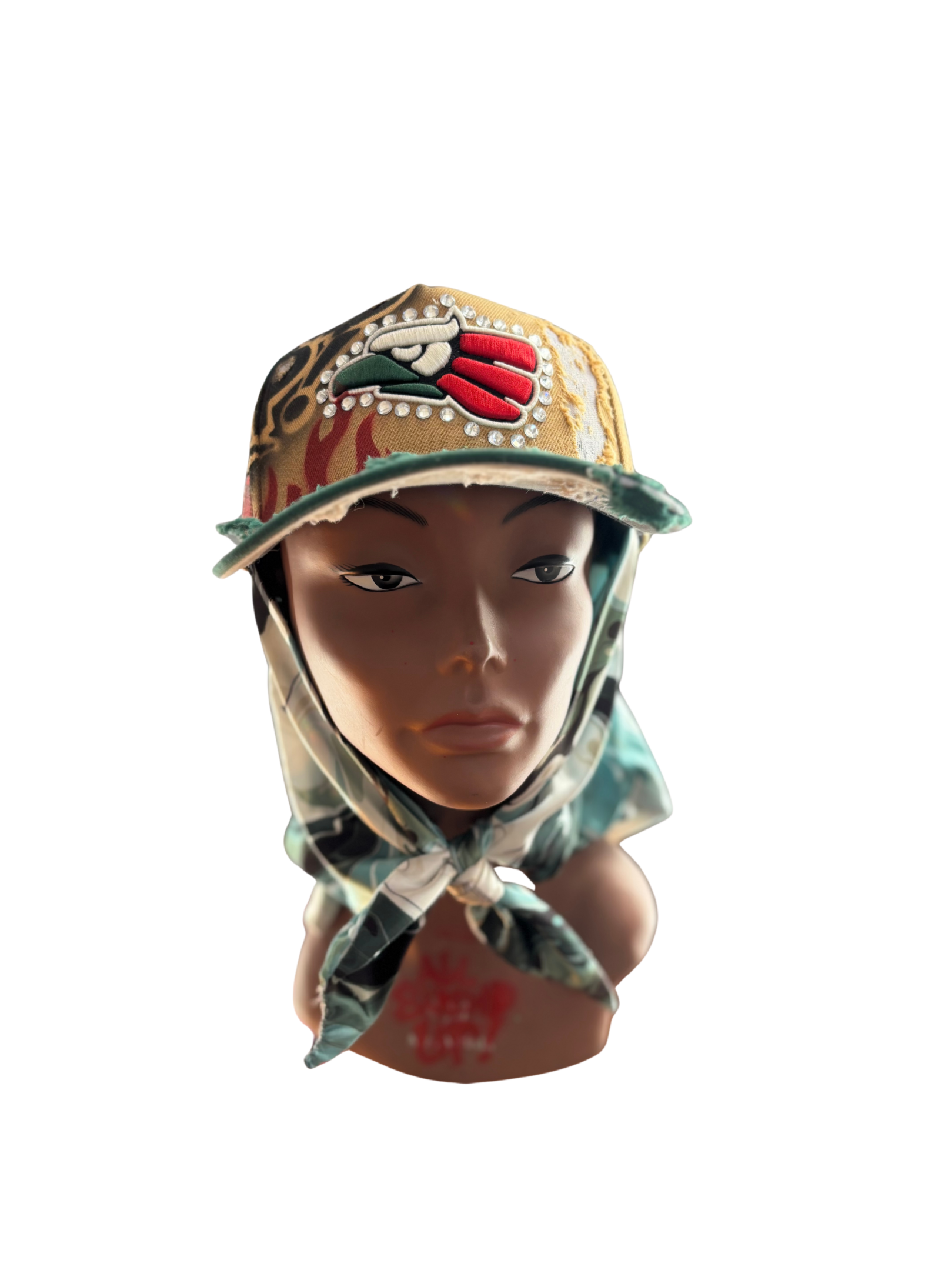 Hat & Scarf Combo Tan\Green