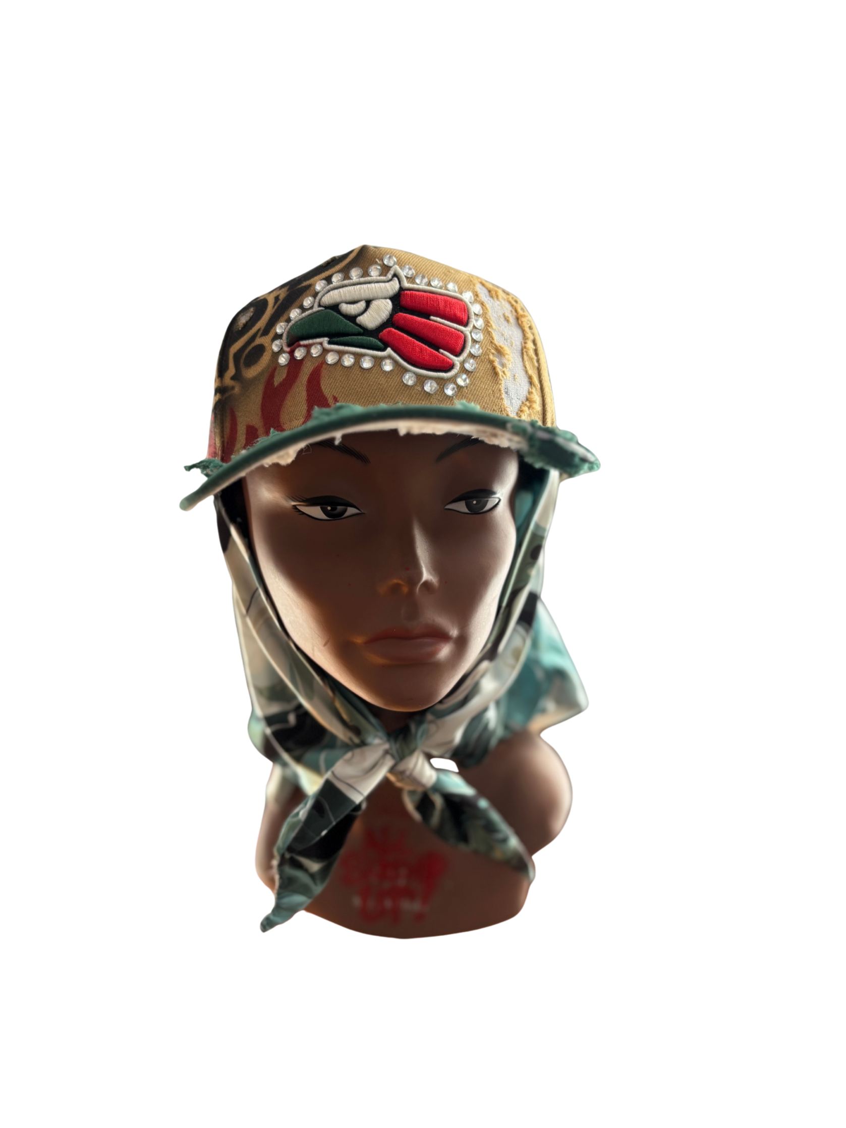 Hat & Scarf Combo Tan\Green