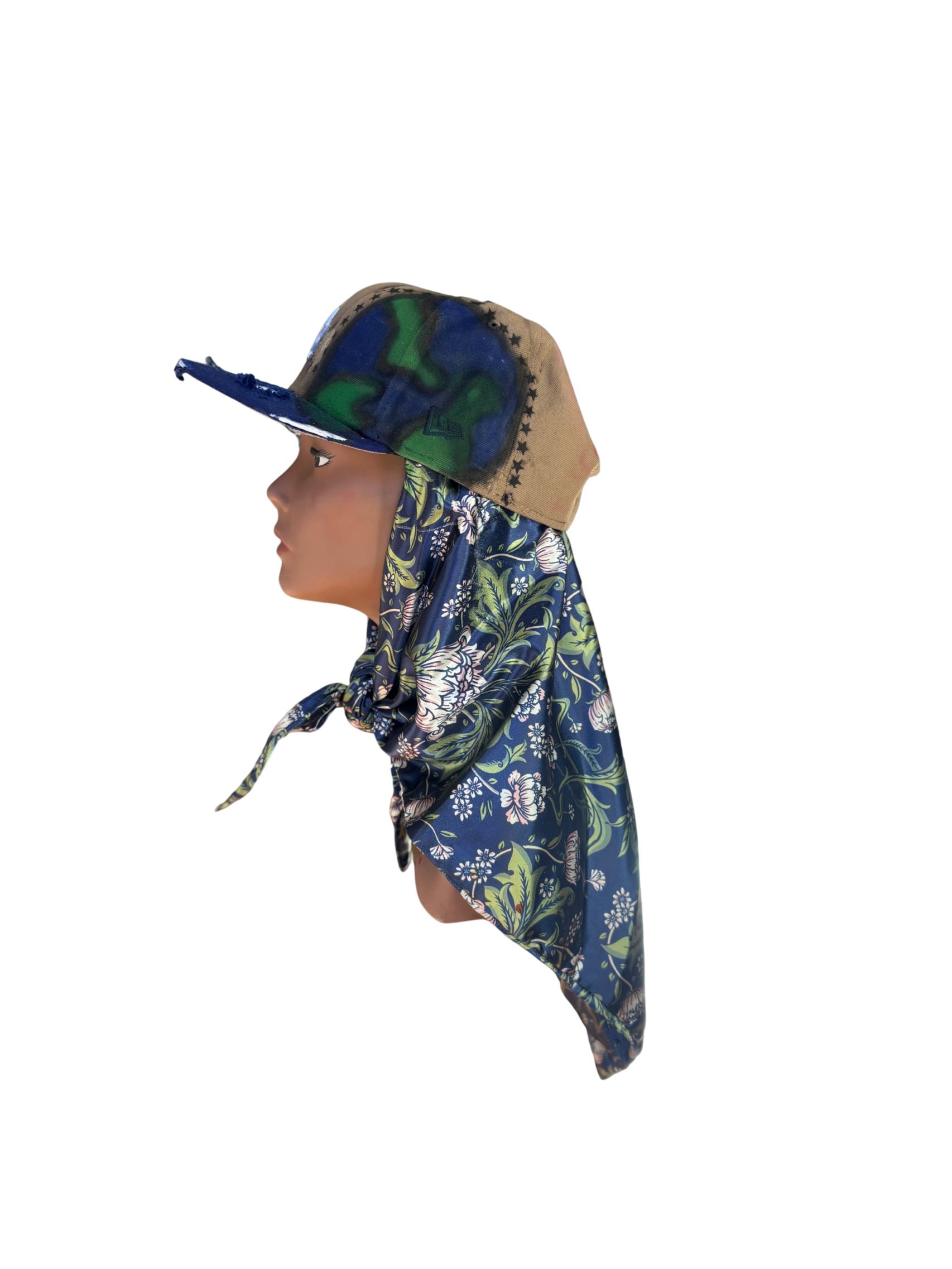 Hat & Scarf Combo Tan\Navy Blue