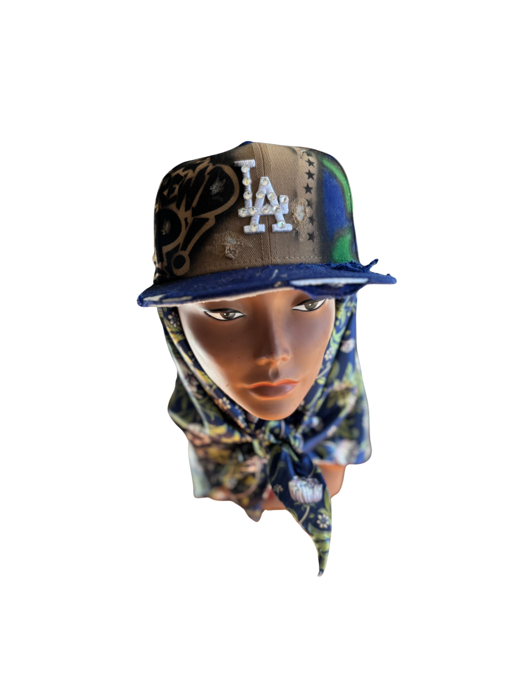 Hat & Scarf Combo Tan\Navy Blue
