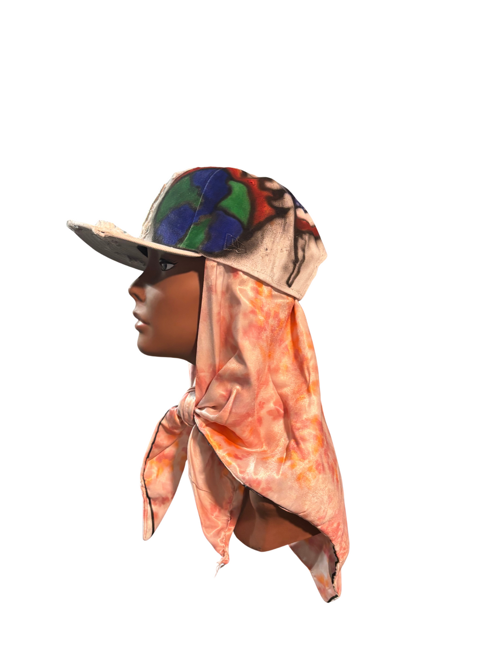Hat & Scarf Combo white/orange/pink