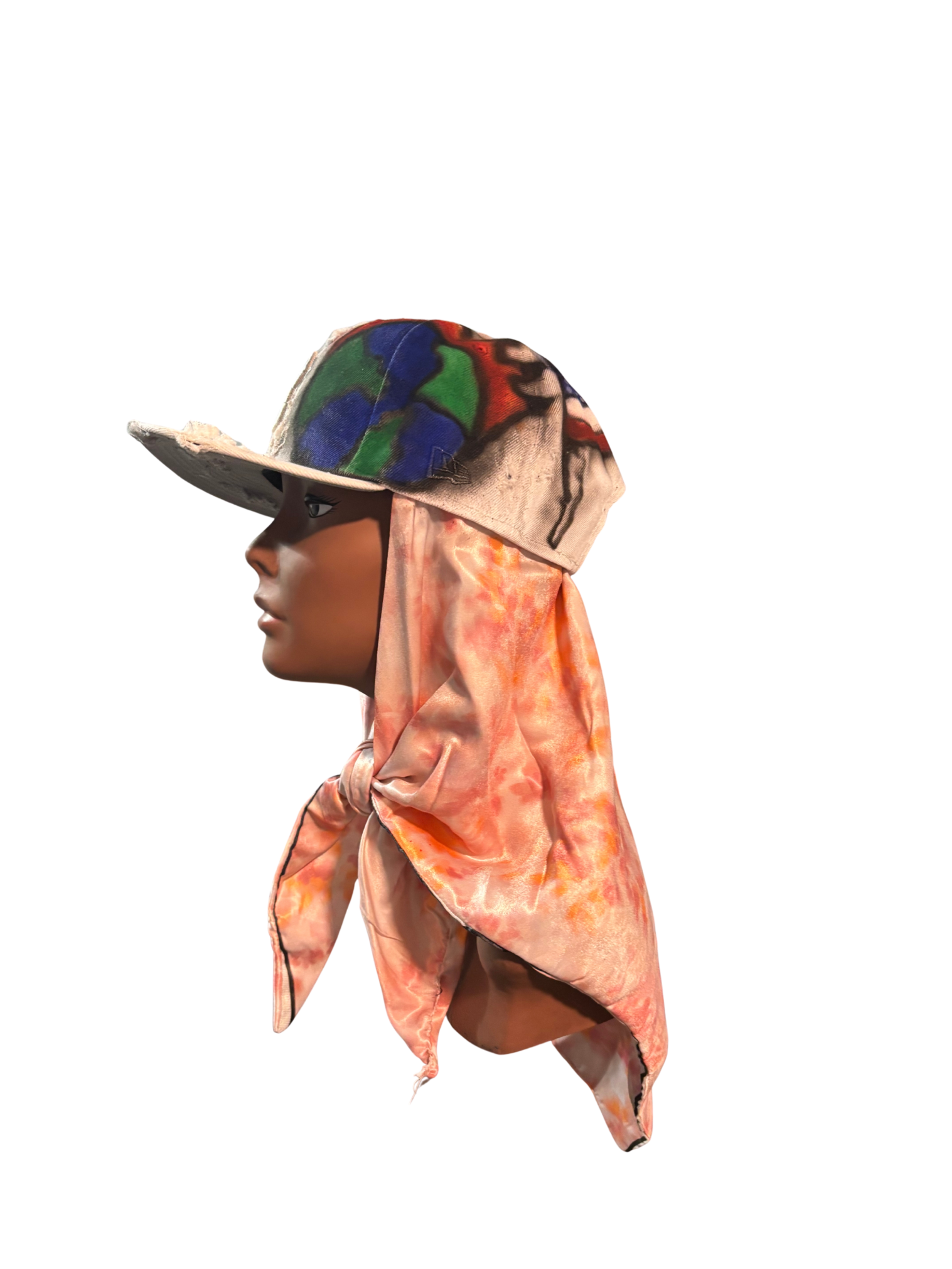 Hat & Scarf Combo white/orange/pink