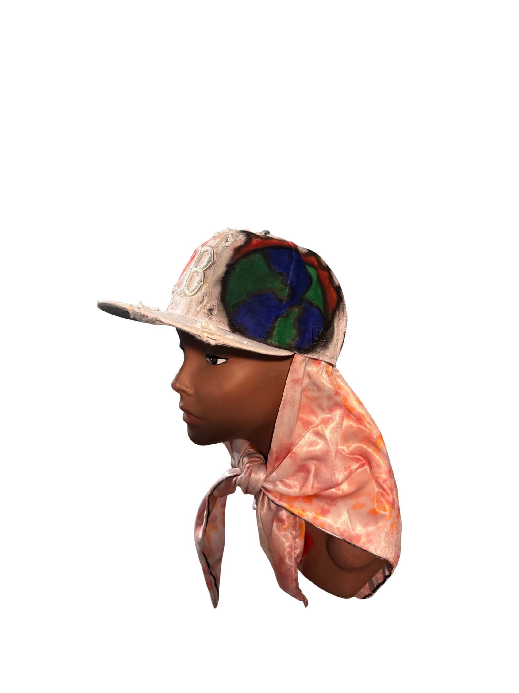Hat & Scarf Combo white/orange/pink