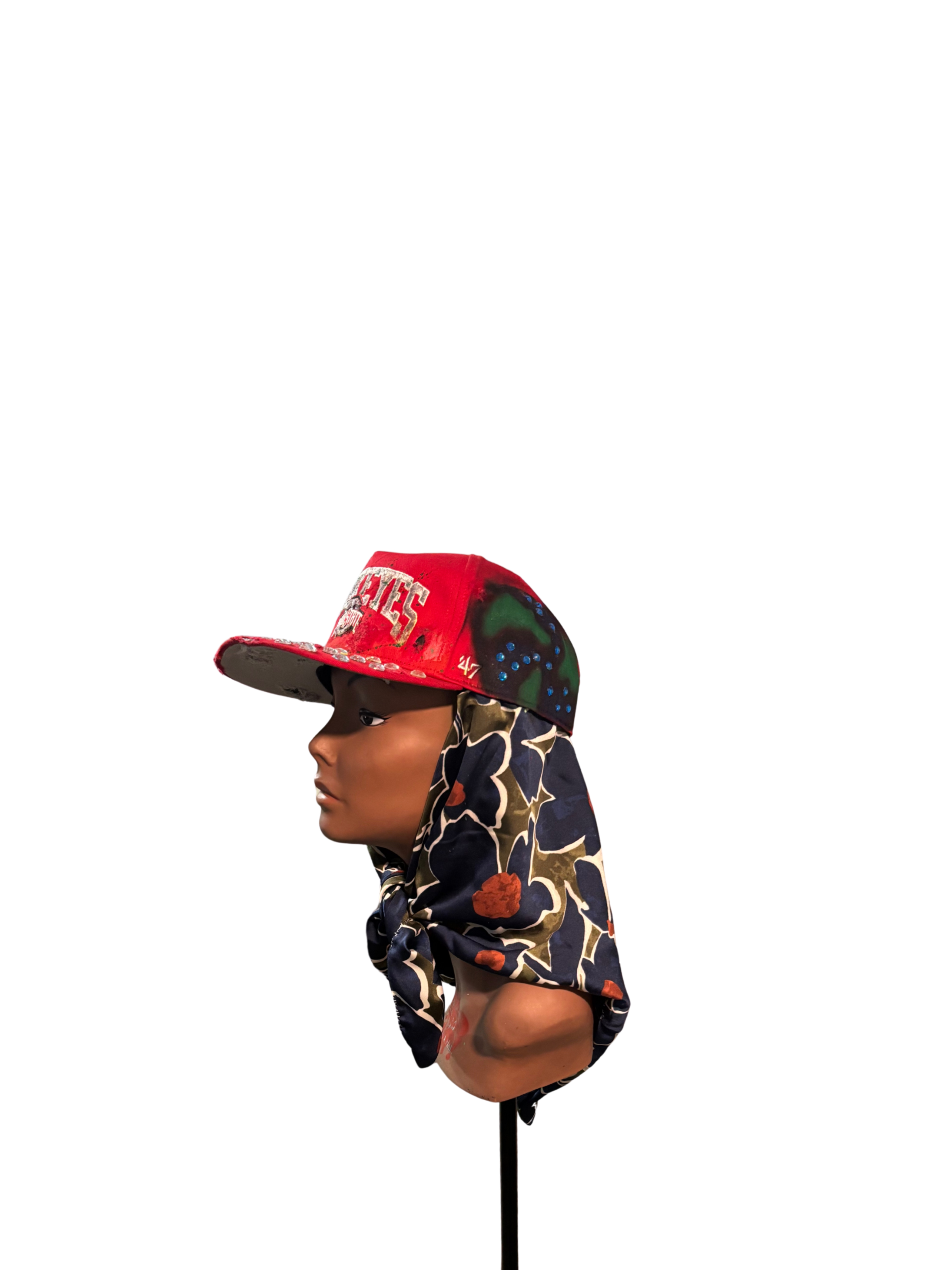 Hat & Scarf Combo red/navy blue